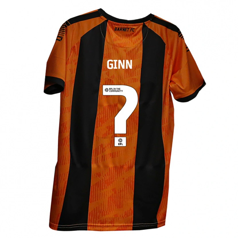 Danxen Niño Camiseta Tia Ginn #0 Naranja Negro 1ª Equipación 2025/26 La Camisa México