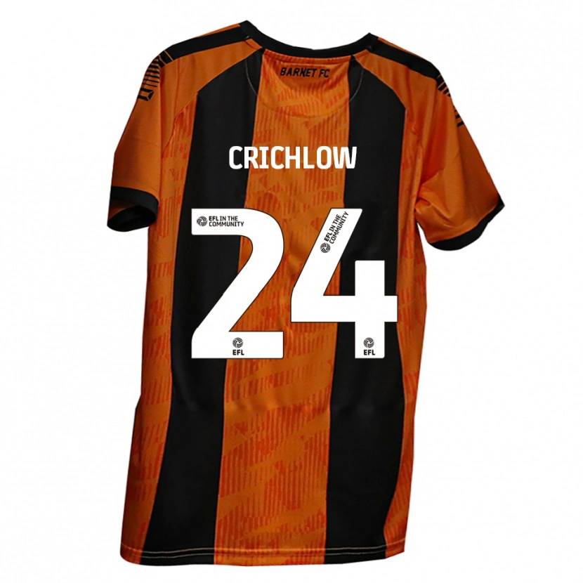 Danxen Niño Camiseta Romoney Crichlow #24 Naranja Negro 1ª Equipación 2025/26 La Camisa México