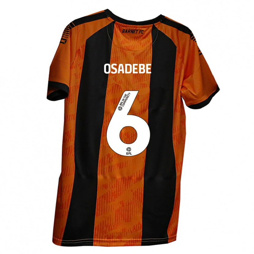 Danxen Niño Camiseta Emmanuel Osadebe #6 Naranja Negro 1ª Equipación 2025/26 La Camisa México