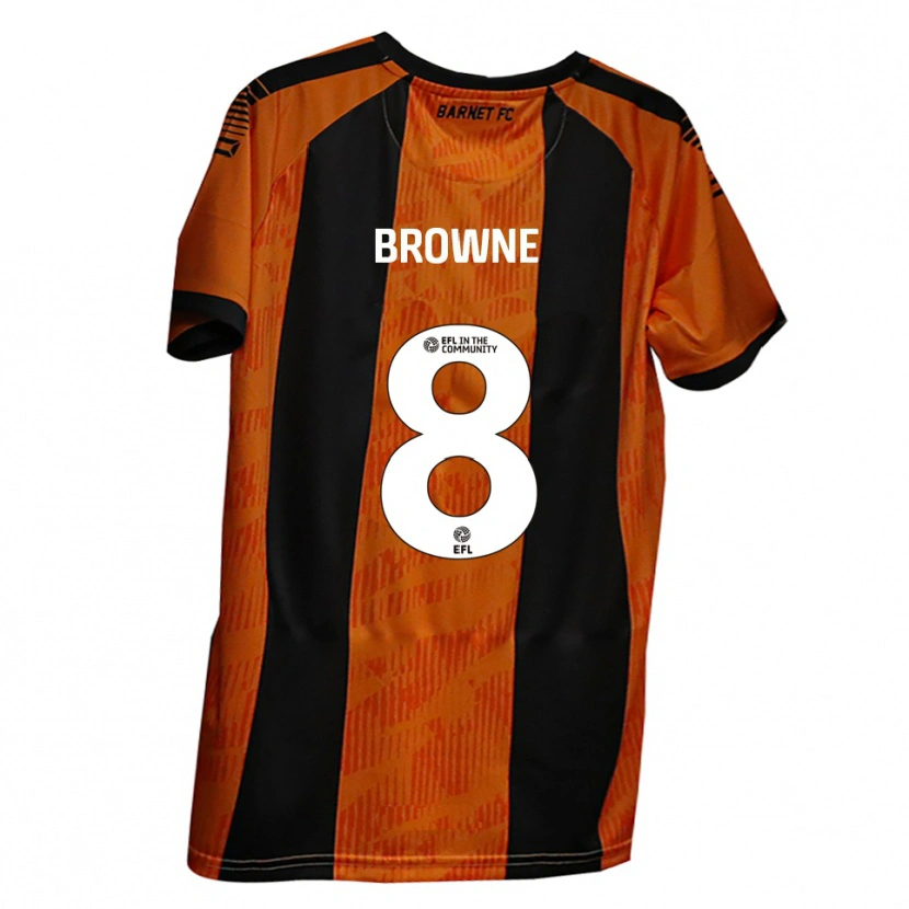 Danxen Niño Camiseta Rhys Browne #8 Naranja Negro 1ª Equipación 2025/26 La Camisa México