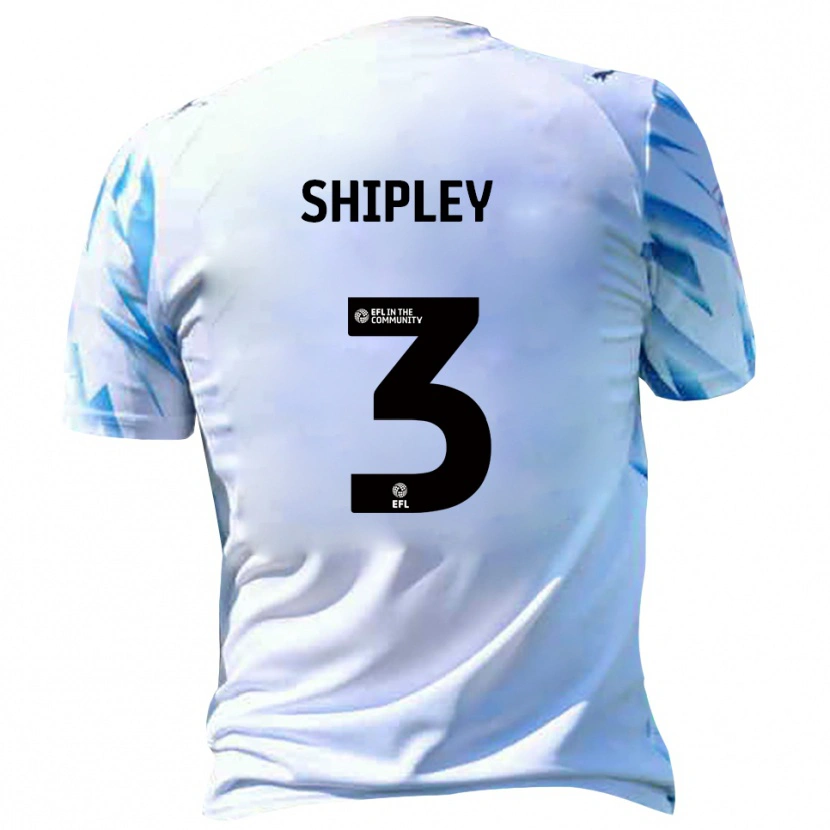Danxen Niño Camiseta Lewis Shipley #3 Blanco Celeste 1ª Equipación 2025/26 La Camisa México