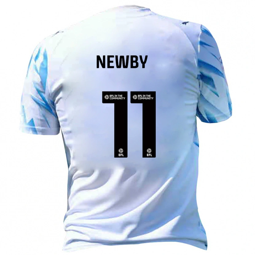 Danxen Niño Camiseta Elliot Newby #11 Blanco Celeste 1ª Equipación 2025/26 La Camisa México