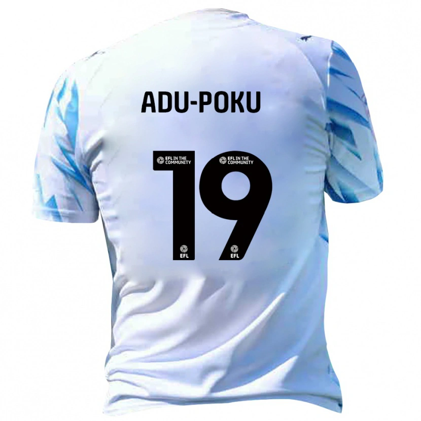 Danxen Niño Camiseta Michael Adu-Poku #19 Blanco Celeste 1ª Equipación 2025/26 La Camisa México