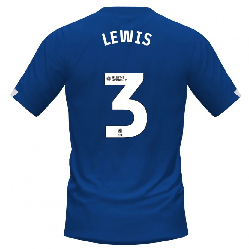 Danxen Niño Camiseta Adam Lewis #3 Azul Blanco 1ª Equipación 2025/26 La Camisa México