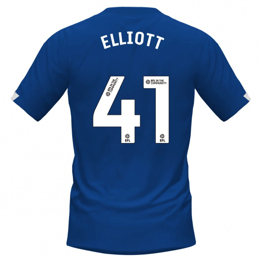 Danxen Niño Camiseta Gunner Elliott #41 Azul Blanco 1ª Equipación 2025/26 La Camisa México
