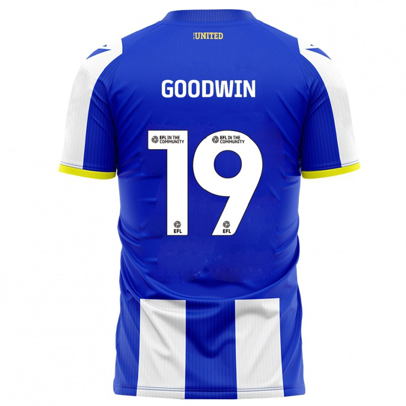 Danxen Niño Camiseta Will Goodwin #19 Azul Blanco 1ª Equipación 2025/26 La Camisa México