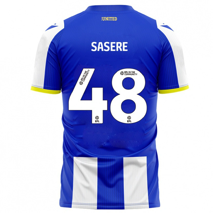 Danxen Niño Camiseta James Sasere #48 Azul Blanco 1ª Equipación 2025/26 La Camisa México