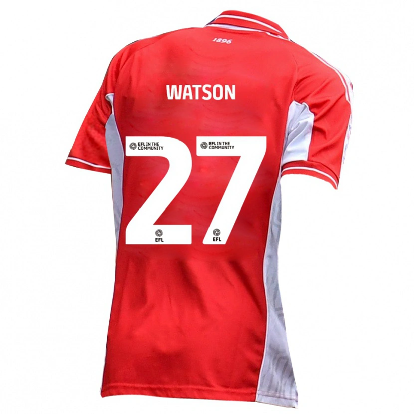 Danxen Niño Camiseta Louie Watson #27 Rojo Blanco 1ª Equipación 2025/26 La Camisa México