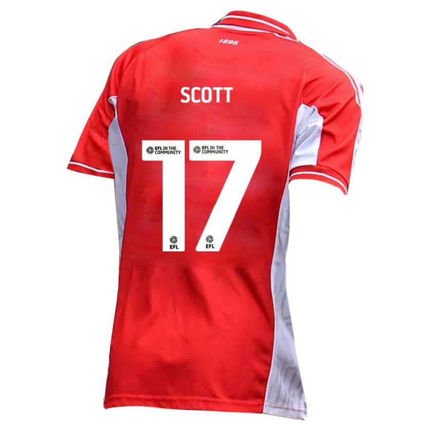 Danxen Niño Camiseta Kyle Scott #17 Rojo Blanco 1ª Equipación 2025/26 La Camisa México