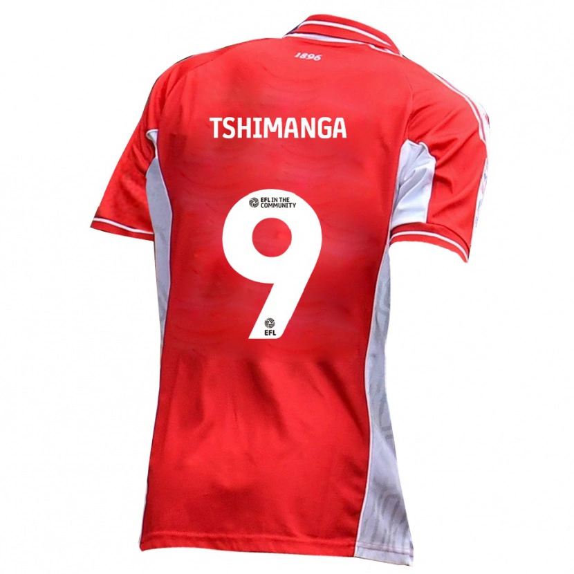 Danxen Niño Camiseta Kabongo Tshimanga #9 Rojo Blanco 1ª Equipación 2025/26 La Camisa México