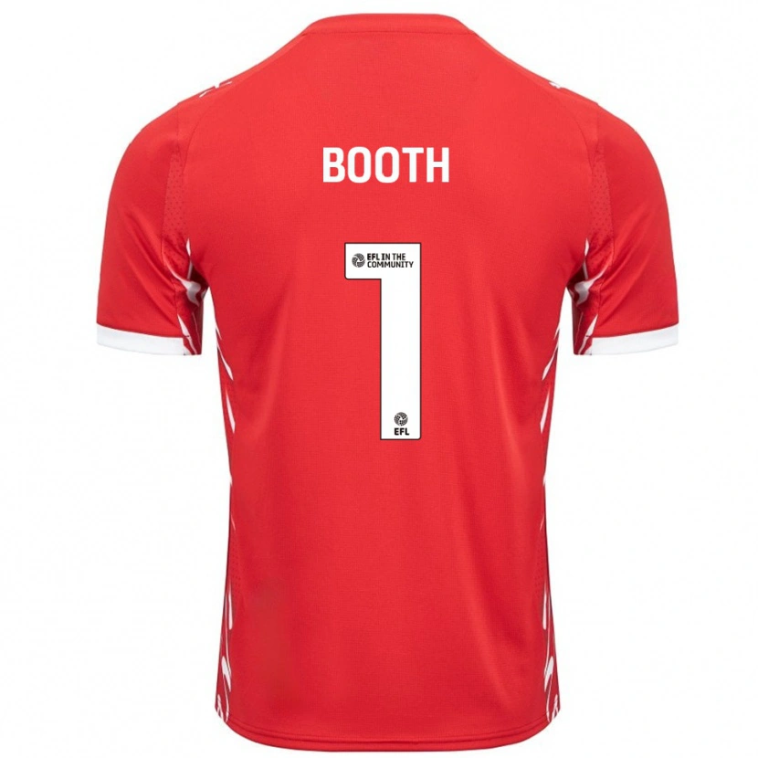 Danxen Niño Camiseta Tom Booth #1 Rojo Blanco 1ª Equipación 2025/26 La Camisa México