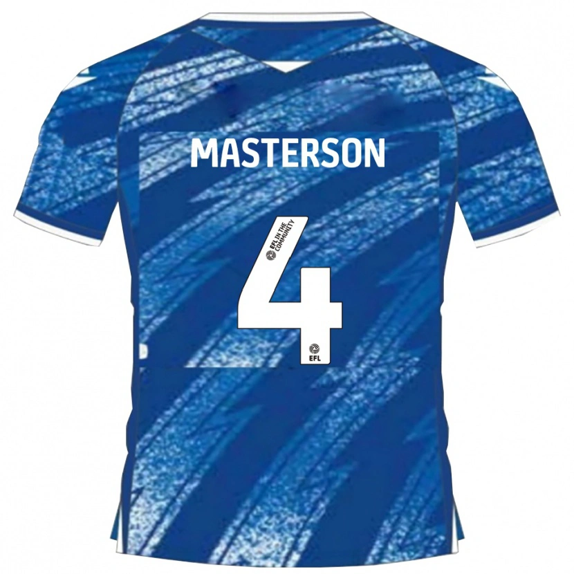 Danxen Niño Camiseta Conor Masterson #4 Azul Blanco 1ª Equipación 2025/26 La Camisa México