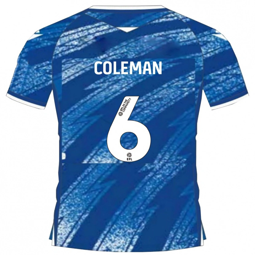 Danxen Niño Camiseta Ethan Coleman #6 Azul Blanco 1ª Equipación 2025/26 La Camisa México