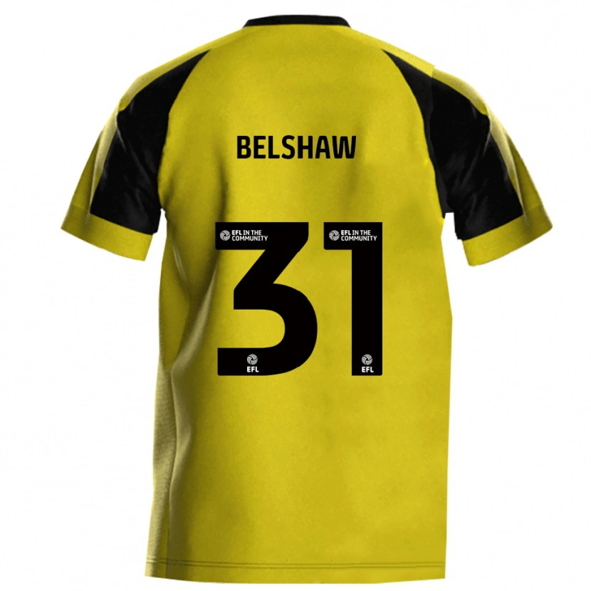 Danxen Niño Camiseta James Belshaw #31 Amarillo Gris 1ª Equipación 2025/26 La Camisa México