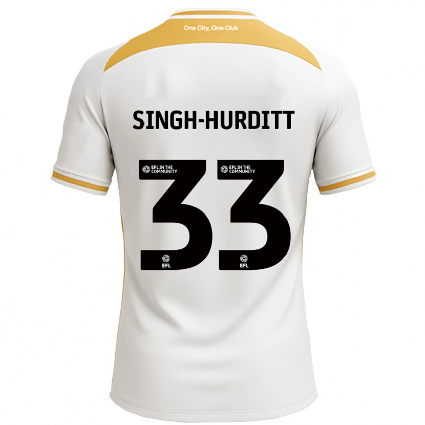 Danxen Niño Camiseta Damerai Singh-Hurditt #33 Blanco Dorado 1ª Equipación 2025/26 La Camisa México