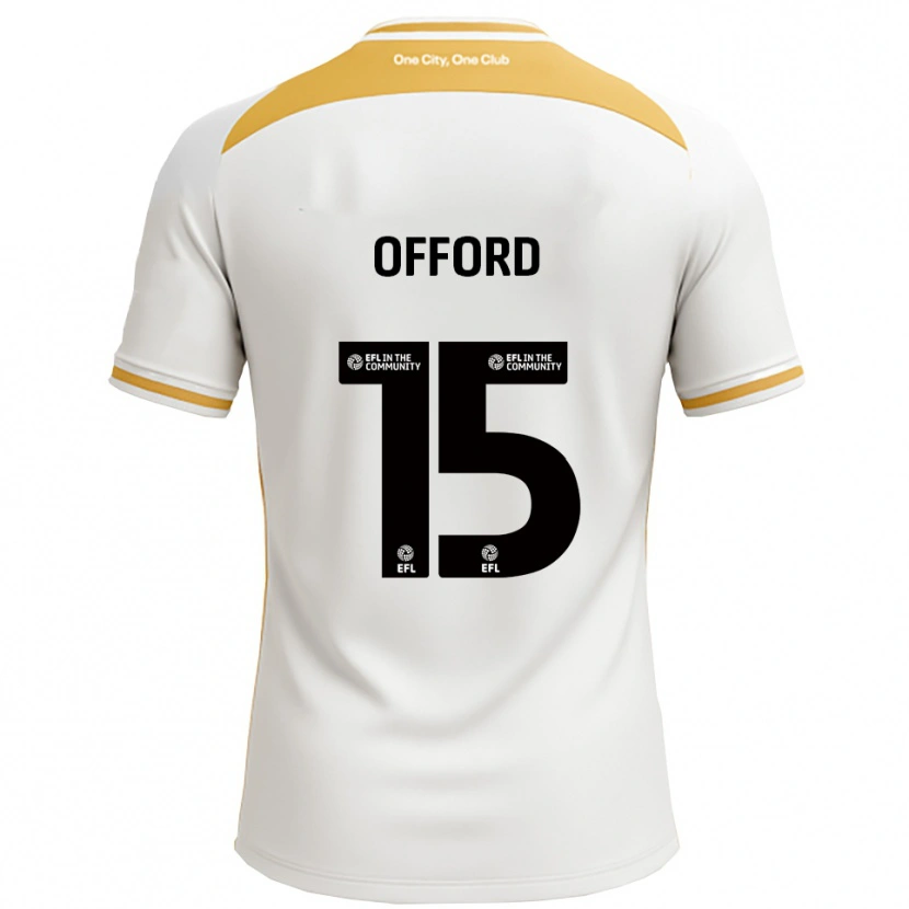 Danxen Niño Camiseta Luke Offord #15 Blanco Dorado 1ª Equipación 2025/26 La Camisa México