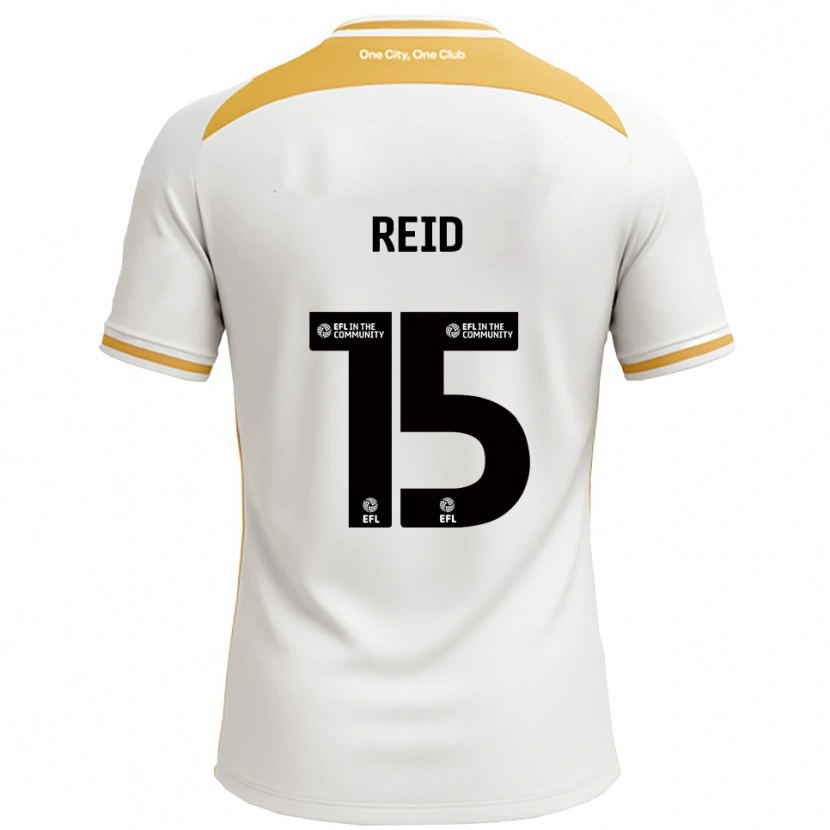 Danxen Niño Camiseta Mia Reid #15 Blanco Dorado 1ª Equipación 2025/26 La Camisa México