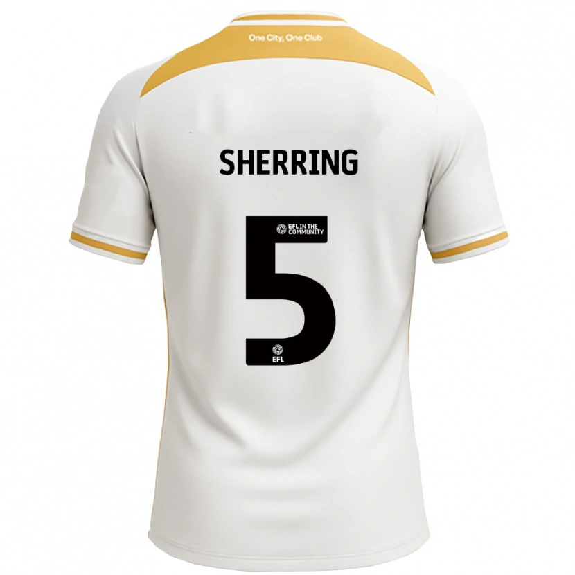 Danxen Niño Camiseta Sam Sherring #5 Blanco Dorado 1ª Equipación 2025/26 La Camisa México