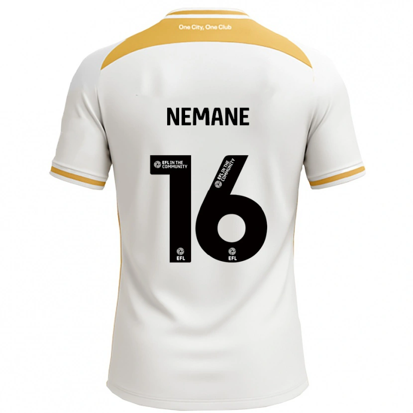 Danxen Niño Camiseta Aaron Nemane #16 Blanco Dorado 1ª Equipación 2025/26 La Camisa México