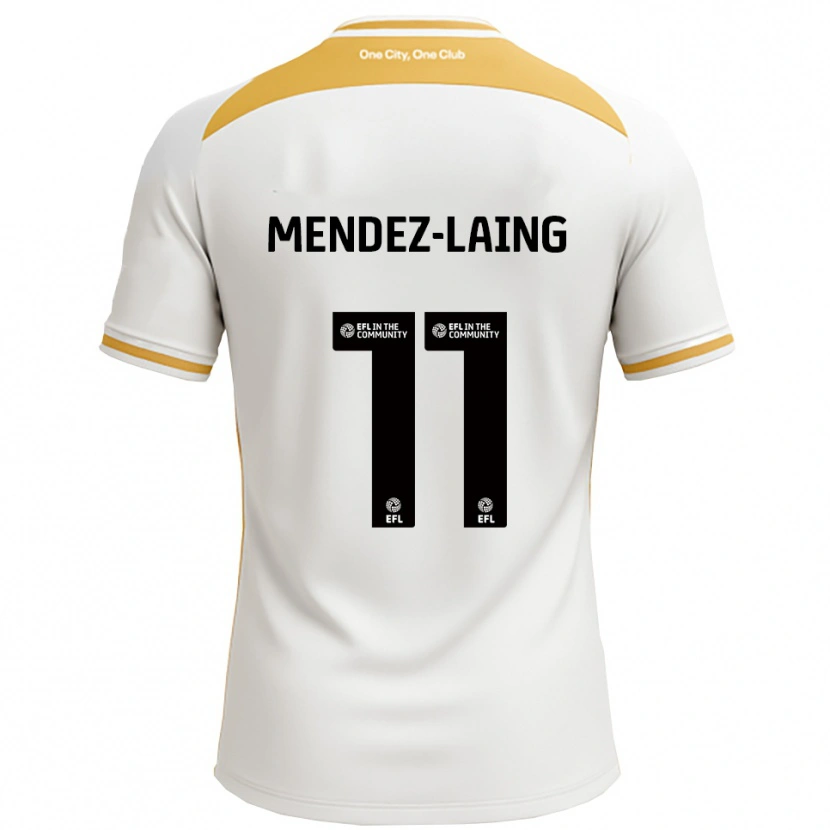 Danxen Niño Camiseta Nathaniel Méndez-Laing #11 Blanco Dorado 1ª Equipación 2025/26 La Camisa México