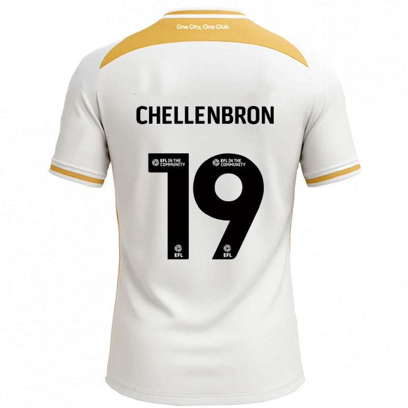 Danxen Niño Camiseta Katie Chellenbron #19 Blanco Dorado 1ª Equipación 2025/26 La Camisa México