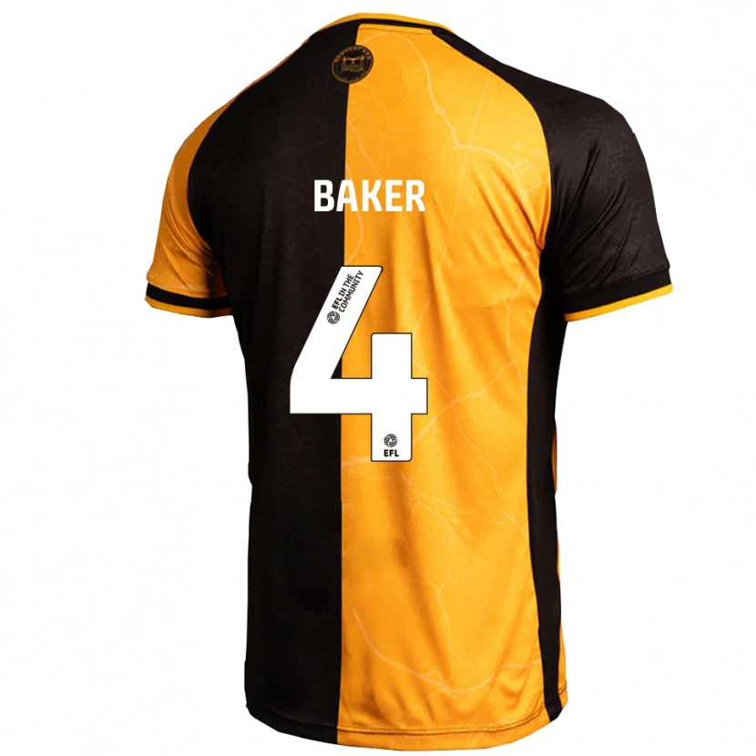 Danxen Niño Camiseta Matthew Baker #4 Amarillo Negro 1ª Equipación 2025/26 La Camisa México