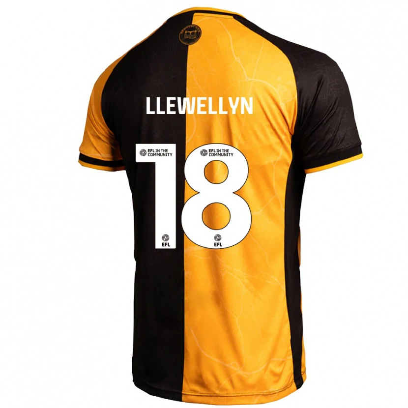 Danxen Niño Camiseta Cameron Llewellyn #18 Amarillo Negro 1ª Equipación 2025/26 La Camisa México