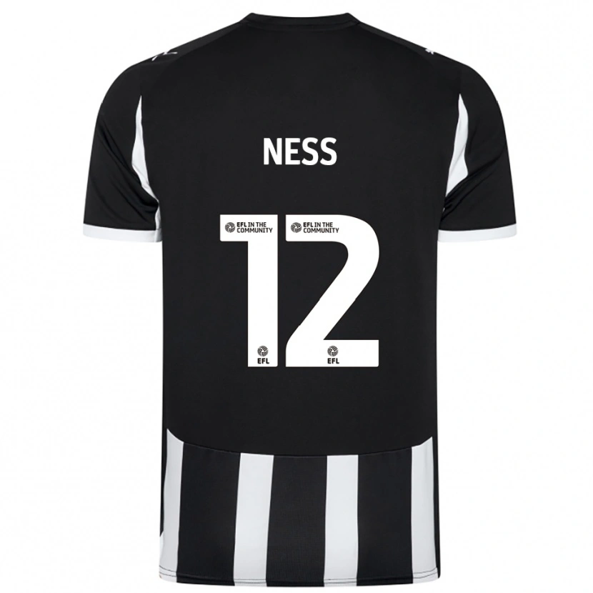 Danxen Niño Camiseta Lucas Ness #12 Blanco Negro 1ª Equipación 2025/26 La Camisa México