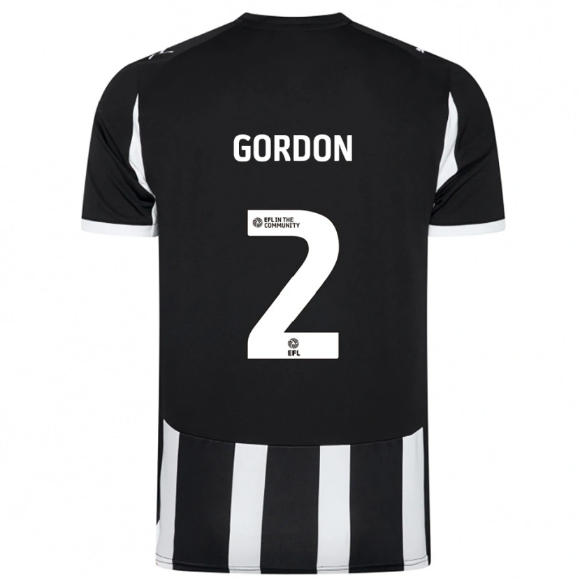 Danxen Niño Camiseta Kellan Gordon #2 Blanco Negro 1ª Equipación 2025/26 La Camisa México