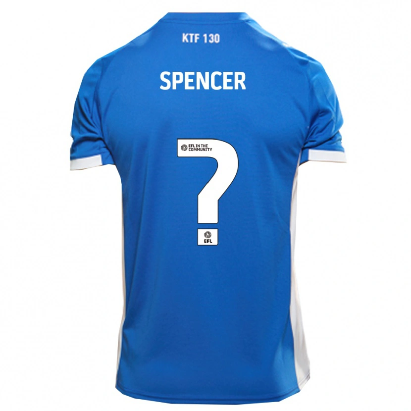 Danxen Niño Camiseta Ryan Spencer #0 Azul Blanco 1ª Equipación 2025/26 La Camisa México
