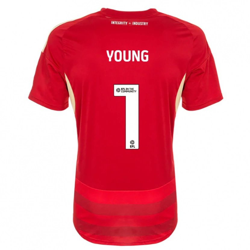 Danxen Niño Camiseta Matthew Young #1 Rojo Blanco 1ª Equipación 2025/26 La Camisa México