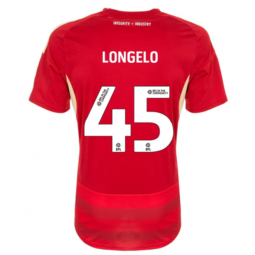 Danxen Niño Camiseta Rosaire Longelo #45 Rojo Blanco 1ª Equipación 2025/26 La Camisa México