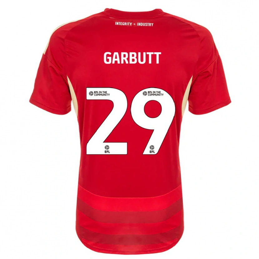 Danxen Niño Camiseta Luke Garbutt #29 Rojo Blanco 1ª Equipación 2025/26 La Camisa México
