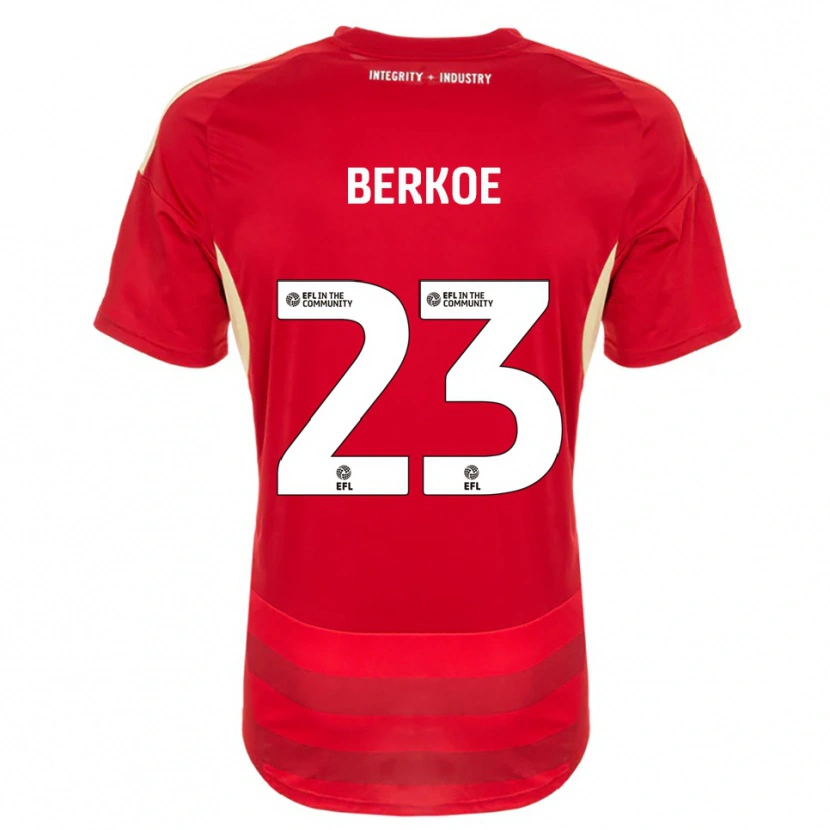 Danxen Niño Camiseta Kevin Berkoe #23 Rojo Blanco 1ª Equipación 2025/26 La Camisa México
