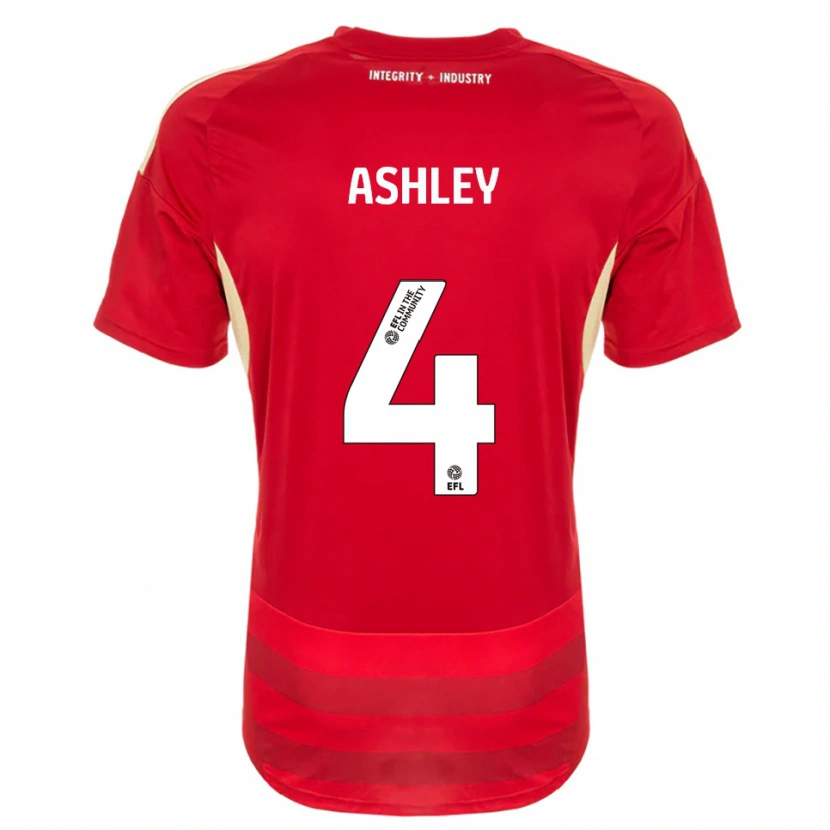 Danxen Niño Camiseta Ossama Ashley #4 Rojo Blanco 1ª Equipación 2025/26 La Camisa México