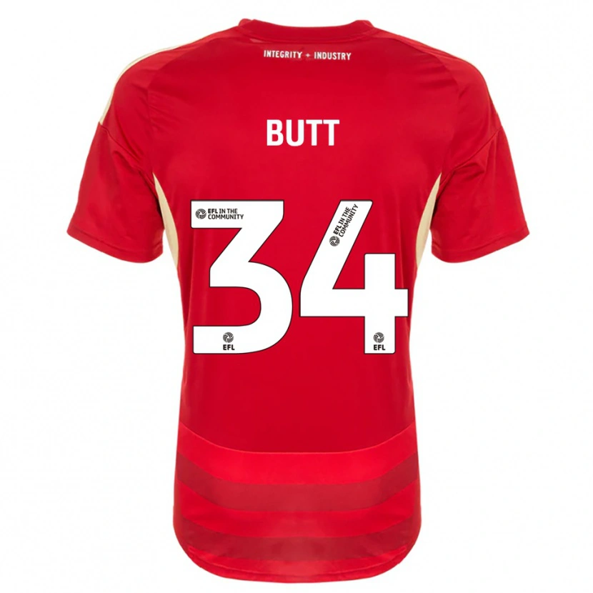 Danxen Niño Camiseta Ruben Butt #34 Rojo Blanco 1ª Equipación 2025/26 La Camisa México