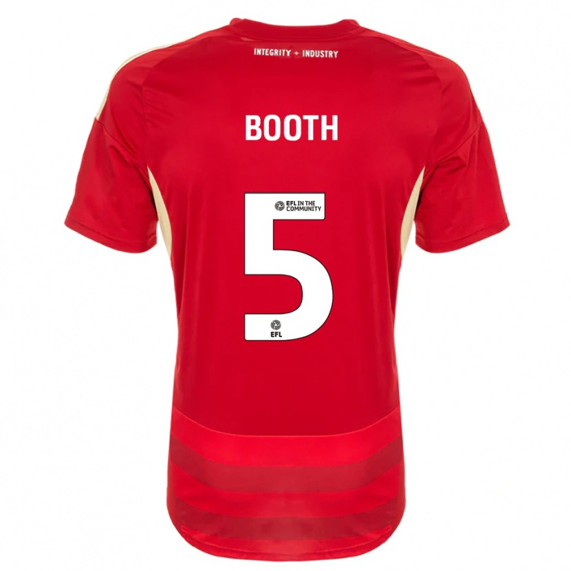 Danxen Niño Camiseta Lailah Booth #5 Rojo Blanco 1ª Equipación 2025/26 La Camisa México