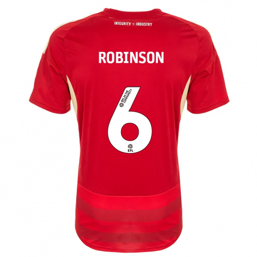 Danxen Niño Camiseta Lily Robinson #6 Rojo Blanco 1ª Equipación 2025/26 La Camisa México