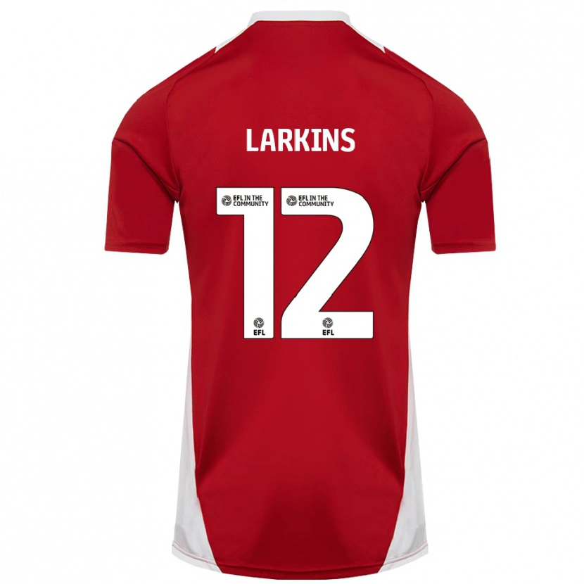 Danxen Niño Camiseta Kian Larkins #12 Rojo Blanco Dorado 1ª Equipación 2025/26 La Camisa México