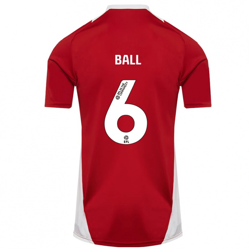 Danxen Niño Camiseta James Ball #6 Rojo Blanco Dorado 1ª Equipación 2025/26 La Camisa México
