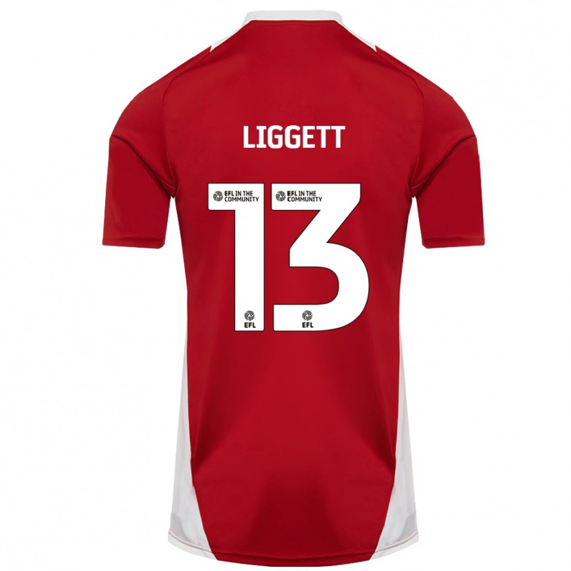 Danxen Niño Camiseta Lacy Liggett #13 Rojo Blanco Dorado 1ª Equipación 2025/26 La Camisa México