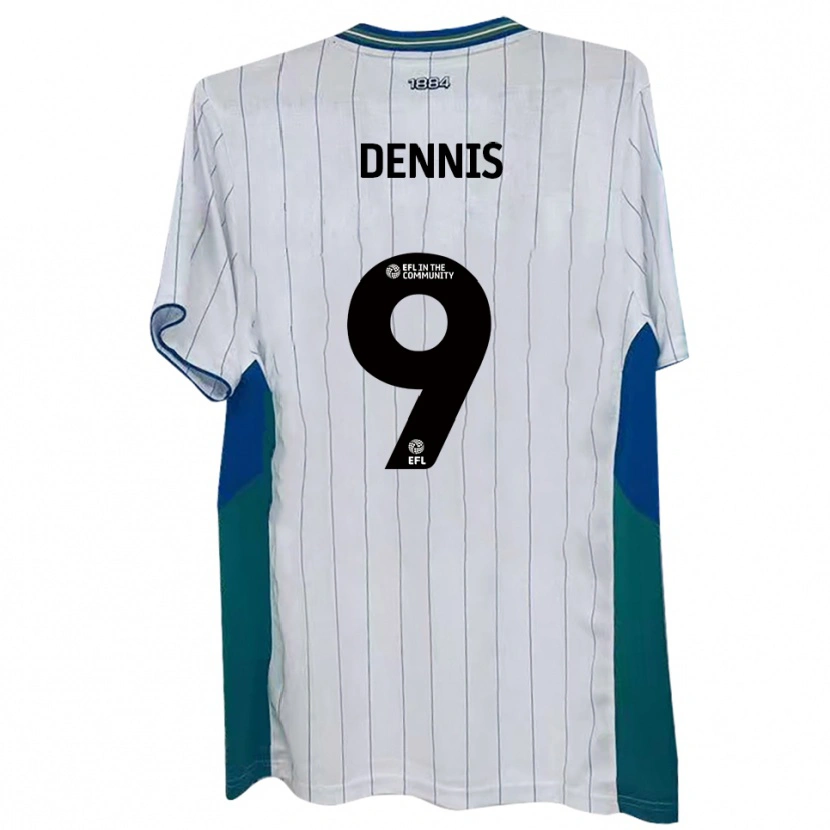 Danxen Niño Camiseta Kristian Dennis #9 Blanco Verde Azul 1ª Equipación 2025/26 La Camisa México