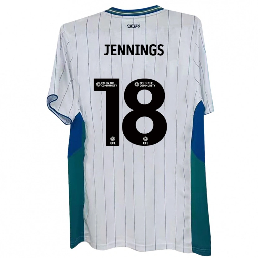 Danxen Niño Camiseta Connor Jennings #18 Blanco Verde Azul 1ª Equipación 2025/26 La Camisa México