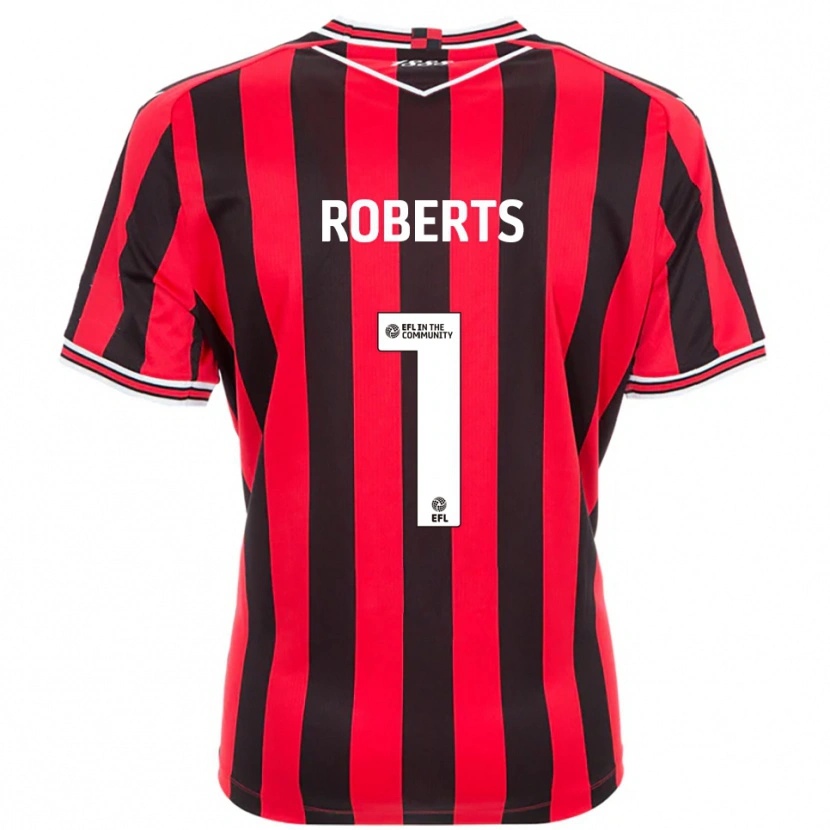 Danxen Niño Camiseta Myles Roberts #1 Rojo Negro 1ª Equipación 2025/26 La Camisa México