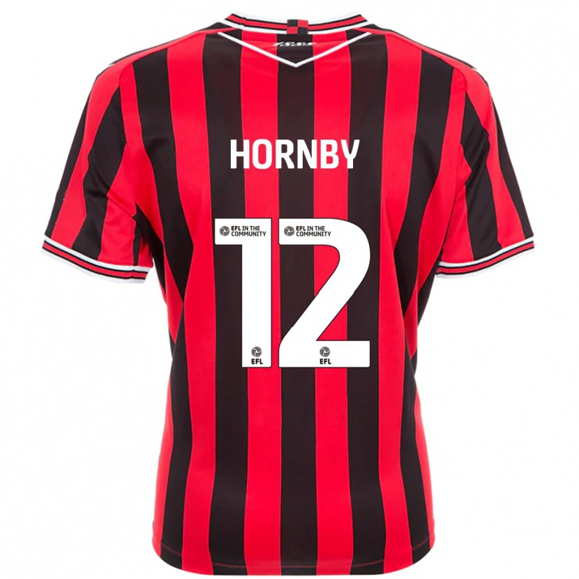Danxen Niño Camiseta Sam Hornby #12 Rojo Negro 1ª Equipación 2025/26 La Camisa México