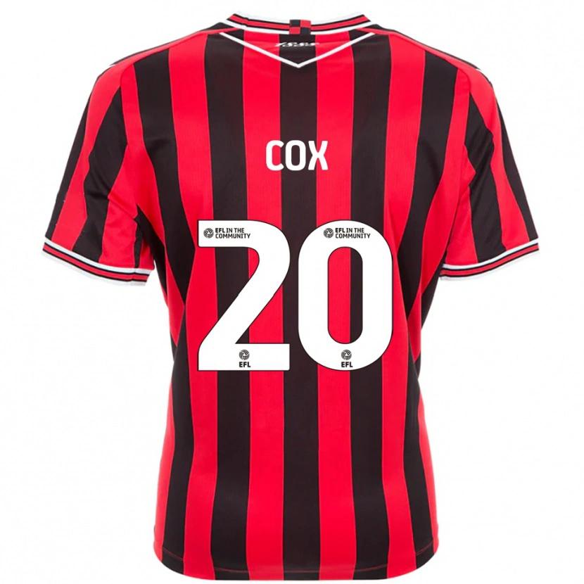 Danxen Niño Camiseta Daniel Cox #20 Rojo Negro 1ª Equipación 2025/26 La Camisa México