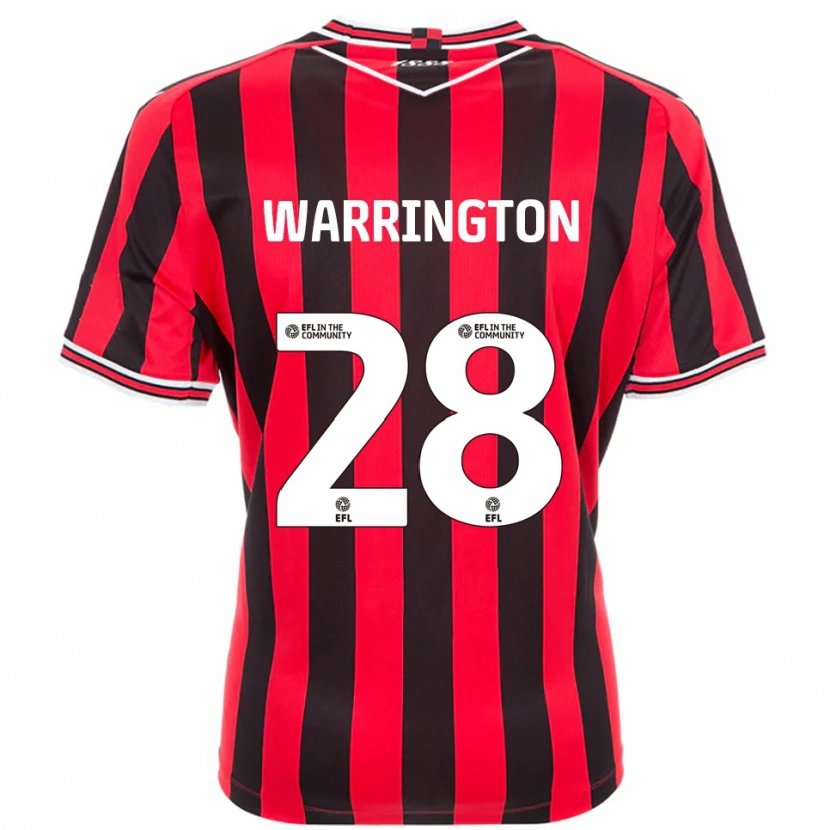 Danxen Niño Camiseta Lewis Warrington #28 Rojo Negro 1ª Equipación 2025/26 La Camisa México