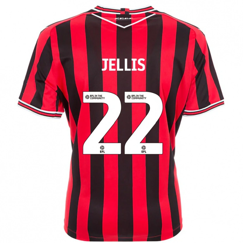 Danxen Niño Camiseta Jamie Jellis #22 Rojo Negro 1ª Equipación 2025/26 La Camisa México