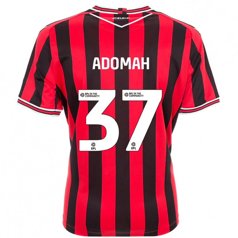 Danxen Niño Camiseta Albert Adomah #37 Rojo Negro 1ª Equipación 2025/26 La Camisa México