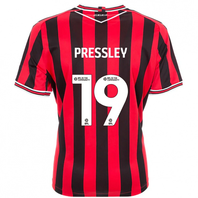 Danxen Niño Camiseta Aaron Pressley #19 Rojo Negro 1ª Equipación 2025/26 La Camisa México